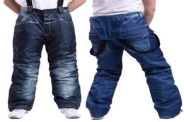 Pantalones de esquí tirantes de mezclilla pantalones de Snowboard gruesos para hombres invierno impermeable a prueba de viento transpirable con alta calidad 4904671