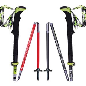 Bâtons de ski 1 paire de bâtons de marche nordique pliants ultra-légers bâtons de randonnée en Fiber de carbone randonnée Alpenstock bâtons de marche pour voyage 231101