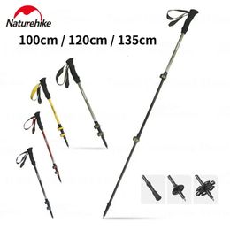 Bâtons de ski 3k bâton de marche en Fiber de carbone télescopique escalade Trekking pôle alpinisme bâton de randonnée Portable 100/120/135 cm 231124