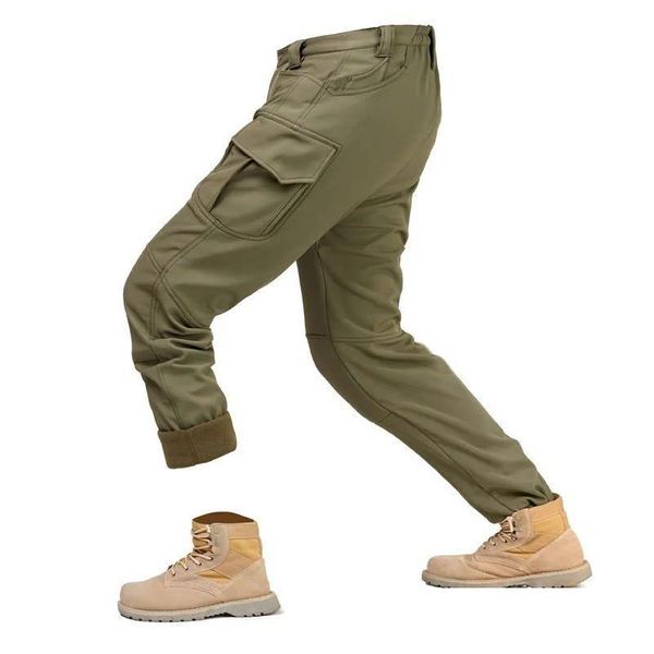 Bastones de esquí Pantalones tácticos al aire libre Piel de tiburón Entusiastas militares Senderismo Soft Shell Plus Veet Warm Impermeable Drop Entrega Deportes Outd Otrhn