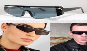 Ski Rectangle Lunettes de soleil Fashion Black Lenses Small Frame Head Womens Men 0003 Design Flat Full Lens Modern Frontal Outdoor Shoppi9525556