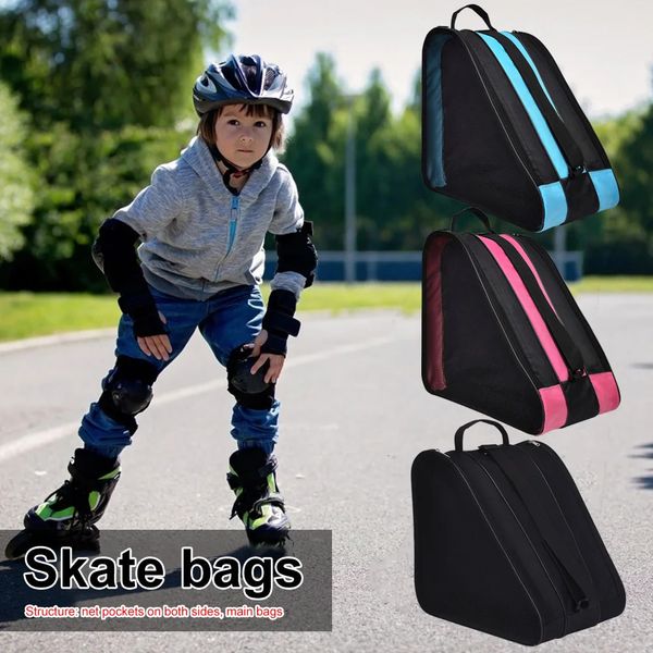 Bolsas para snowboard y esquí Bolsa para patines sobre hielo Bolsa de esquí gruesa y transpirable Bolsa de almacenamiento para patinaje de gran capacidad con bolsillos laterales de malla para accesorios de snowboard 231218