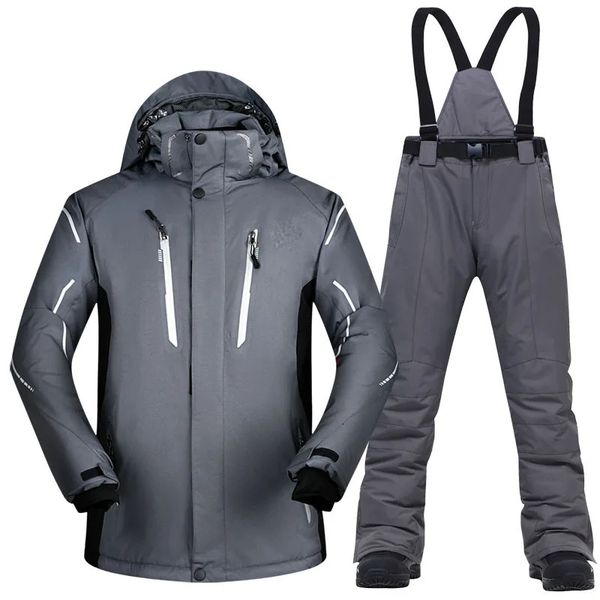 Combinaison de Ski hommes Super chaud épaissir imperméable coupe-vent hiver neige costumes Ski et snowboard vestes pantalons grande taille marques 240104