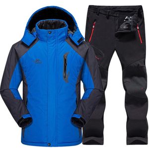Лыжный костюм Мужская водонепроницаемая термофлисовая куртка для сноуборда Брюки Мужской комплект одежды для катания на горных лыжах и сноуборде Зимний комплект одежды для снега C181129498568