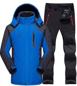 Combinaison de Ski hommes imperméable thermique Snowboard polaire veste pantalon mâle ski de montagne et snowboard hiver neige vêtements ensemble C181121028302
