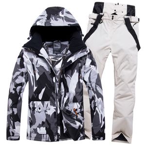 Combinaison de Ski hommes hiver chaud coupe-vent imperméable Sports de plein air vestes et pantalons de neige équipement de Ski veste de Snowboard hommes 220812