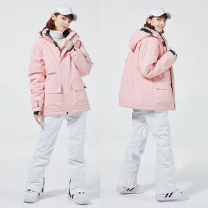 Combinaison de Ski hiver hommes femmes couleur unie veste de Ski de neige chaud coupe-vent épaissi pantalon de Snowboard imperméable ensemble de Ski alpin 231220