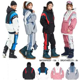 Combinaison de ski femmes hommes ski à capuche ski snowboard costume mâle femme hiver chaud extérieur imperméable coupe-vent veste et pantalon de ski 231220