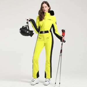 Combinaison de Ski femme épaississement Snowboard femme salopette hiver coupe-vent imperméable respirant vêtements Ski costume 240111