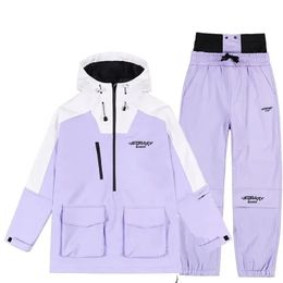 Combinaisons de Ski hiver chaud Sports de plein air snowboards coupe-vent vêtements imperméables et pantalons ensemble isolation de la neige Suite femmes 240111