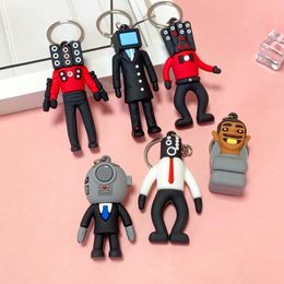 Keychain Toilet PVC Skibidi Cartoon Anime Man Monitor Le caméra audio sac Prendant Pendant Toychains