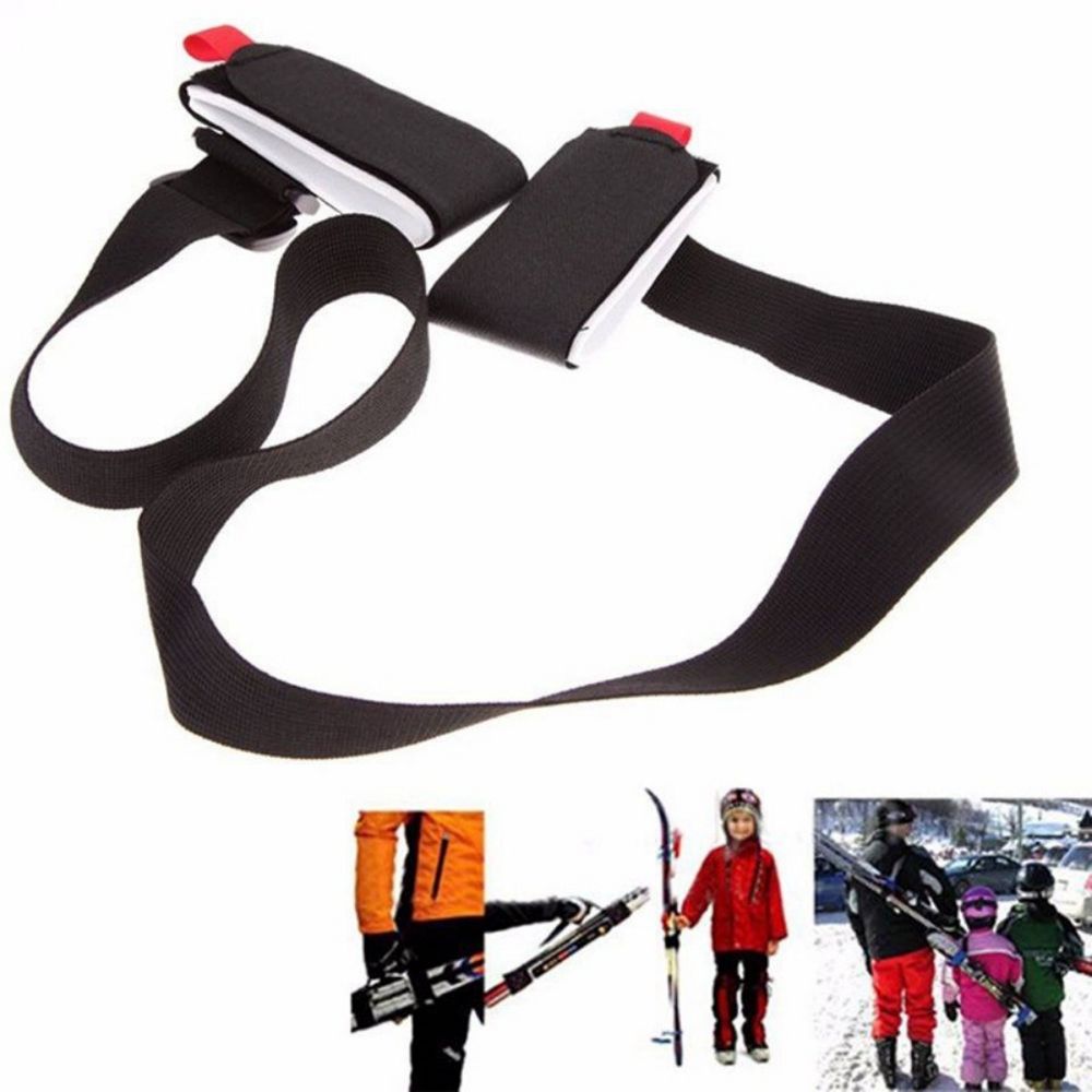 Skiing Bags Adjustable Skiing Pole Shoulder Hand Carrier Lash Handle Straps Porter Hook Loop Protecting for Ski Snowboard