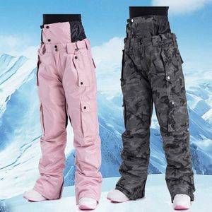 Ski BIB Pantalon Coups Hiver Ski Hommes Femmes Qualité Produit Coupe-Vent Imperméable Chaud Glace Neige Pantalon Snowboard Taille Protection L221025