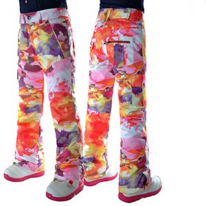 Esquí BIB Pantalones GSOU SNOW Nuevas mujeres impermeables y transpirables pantalones de algodón pantalones cálidos Doub Board Snowboarder Winter Fa L221025