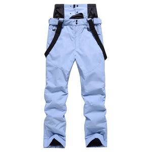 Pantalon de ski à bretelles hommes femmes bretelles pantalon de ski coupe-vent imperméable chaud couple pantalon de neige hiver ski snowboard pantalon taille protection 231107