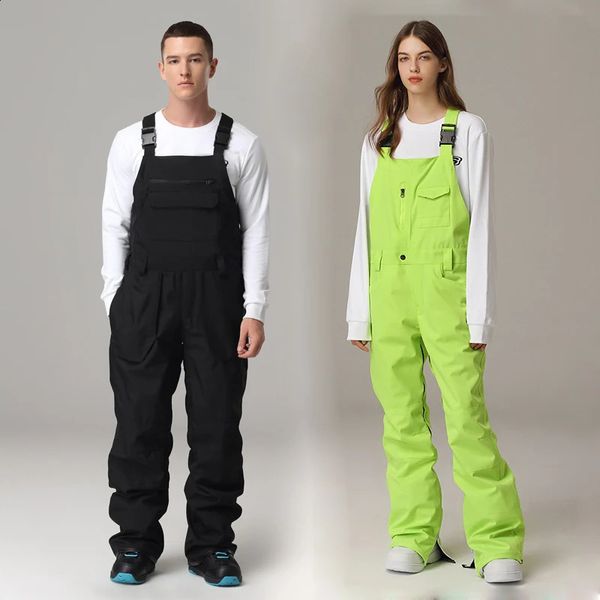 Pantalones con pechera de esquí Mono de esquí Hombres Mujeres Pantalones con pechera de esquí Monos Hombre Invierno Deportes al aire libre A prueba de viento Impermeable Cálido Esquí Pantalones de snowboard Mujer 231109