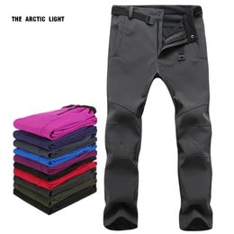 Pantalones con babero de esquí TRVLWEGO Camping senderismo pantalones invierno mujer hombres al aire libre cálido suave Shell impermeable polar a prueba de viento Trekking esquí pantalones 231025