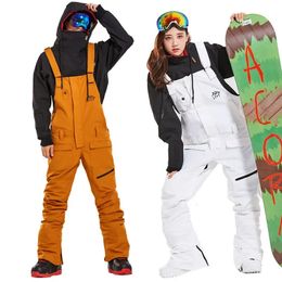 Skiing BIB Pants Hiver Ski hommes pantalons chaud Ski bavoir pantalon hommes femmes Ski combinaison coupe-vent imperméable Ski salopette Ski pantalon snowboard pantalon 231025