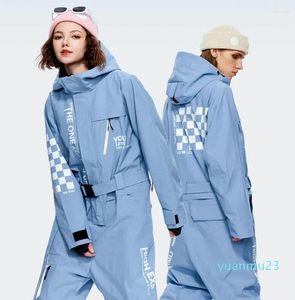 Chaquetas de esquí 2023 con capucha de una pieza para mujer traje de esquí al aire libre impermeable Snowboard hombre monos 25 monos de montaña para mujer ropa