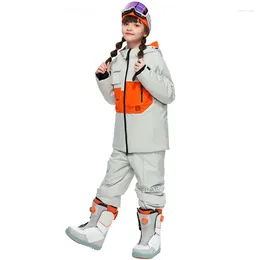 Ski Jackets 2023 hiver enfants Ski costume filles salopette en plein air Snowboard veste épaissie chaleur enfants ensemble coupe-vent imperméable