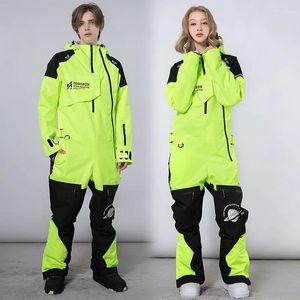 Vestes de Ski 2023 hiver combinaisons une pièce femmes combinaison de Ski sports de plein air Snowboard veste hommes salopette ensemble coupe-vent imperméable