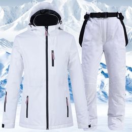 Vestes de ski 35 degrés femmes Ski costume snowboard veste hiver coupe-vent imperméable vêtements de neige thermique et sangle pantalon 230725