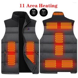 Vestes de ski hommes femmes Intelligent USB gilet chauffant électrique 11 zones veste chauffante vêtements thermiques hiver auto manteau
