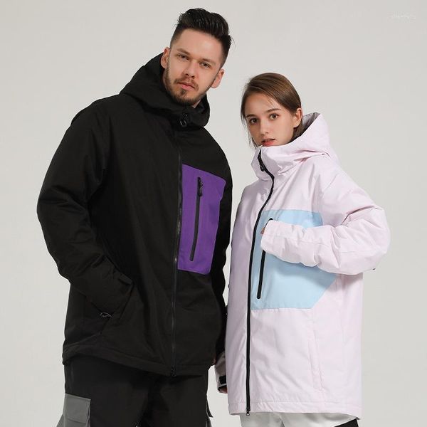 Vestes de Ski surdimensionnées pour hommes et femmes, manteau de neige chaud, coupe-vent, imperméable, pour l'extérieur, hiver