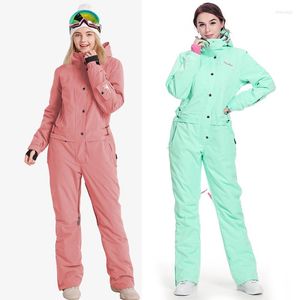 Vestes de ski Montagnes Femme Ski Coterminous Suit One Piece Femme Alpine Sport Femme Snow Suits Outdoor Girl Jumpsuit Vêtements