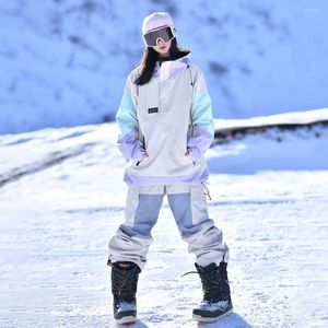 Vestes de ski Nieuwe Ski Paar Kleding Voor Mannen En Vrouwen Snowboard Tops Kleur Patchwork Winddicht Waterdicht Ademend Wandelen Sportss