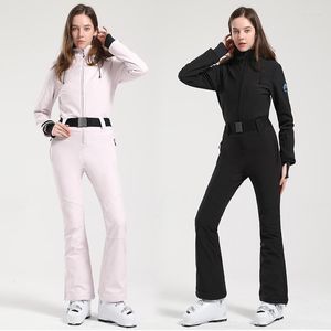 Chaquetas de esquí traje de esquí de una pieza para mujer, chaqueta de Snowboard delgada para exteriores, mono cálido, conjunto de mono, ropa de invierno a prueba de viento e impermeable