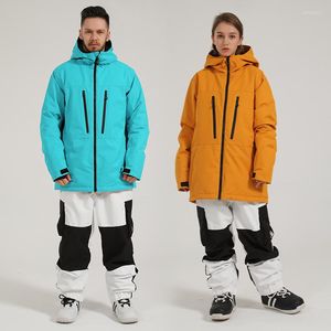 Chaquetas de esquí traje de esquí de gran tamaño para hombres y mujeres invierno al aire libre cálido a prueba de viento impermeable snowboard mujer hombre chaqueta pantalones conjunto