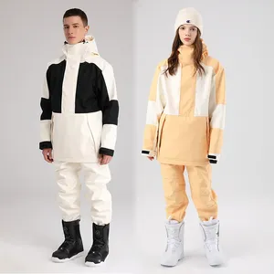 Vestes de ski surdimensisez des hommes de ski pour femmes pantalon de veste à sweat à sortage d'hiver extérieur extérieur imperméable