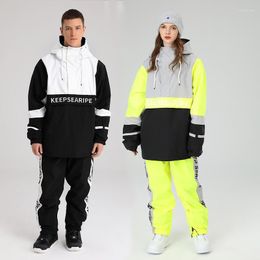 Vestes de Ski ensemble de Ski femmes ample extérieur Snowboard hommes salopette costumes pantalons de neige coupe-vent imperméable vêtements d'hiver