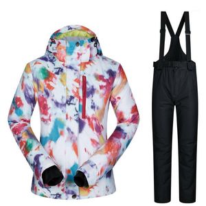 Ski -jassen Ski Suit dames merken 2021 Sneeuw winddichte waterdichte ademende kleding winter jasbroek wandelen snowboarden pakken