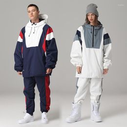 Vestes de Ski combinaison de Ski femmes hommes à capuche Snowboard mâle femme hiver chaud extérieur imperméable coupe-vent veste et pantalon