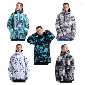 Vestes De Ski SMN Hommes Vêtements D'hiver Glace Neige Costume Manteaux Snowboard Vêtements Imperméable Coton Chaud Costumes Ski Et Pantalon À Bretelles Homme