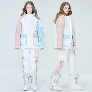 Vestes de ski Snowboard Wear 2022 Combinaison de ski à planche unique Femmes Hiver Extérieur Chaud Épaississement Prêteur