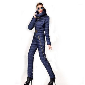 Vestes de Ski Style doudoune une pièce pour femme, combinaison de Ski européenne et américaine d'hiver épaisse et amincissante