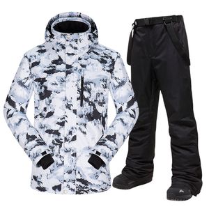 Chaquetas de esquí para hombre, traje de invierno cálido a prueba de viento, impermeable, para deportes al aire libre, nieve y pantalones, equipo, chaqueta de Snowboard, marca 221203