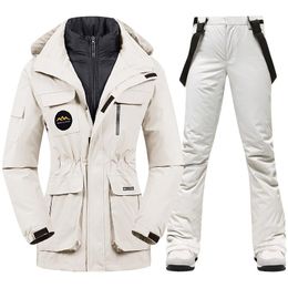 Skijacks Super Warm Skipak Vrouwen Winter Vrouwelijke Donsjack En Broek Waterdicht Ademend Snowboardpakken Sneeuw Set