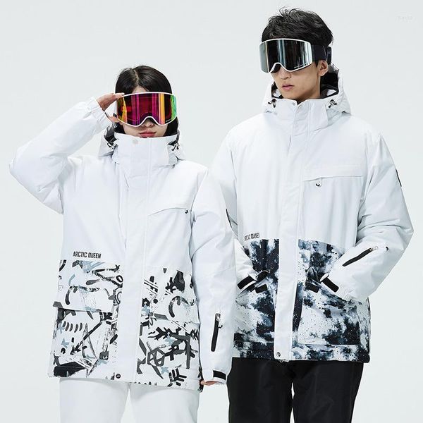 Chaquetas de esquí gruesas y cálidas para hombre y mujer, traje de esquí, ropa para exteriores, resistente al viento, impermeable, equipo deportivo para Snowboard, chaqueta para parejas de invierno