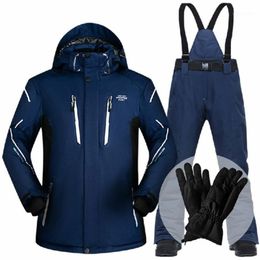 Skiing Jackets Invierno Ski Suit Men impermeables a prueba de viento espesas de la nieve tibia juegos de ropa y trajes de snowboard1 200a