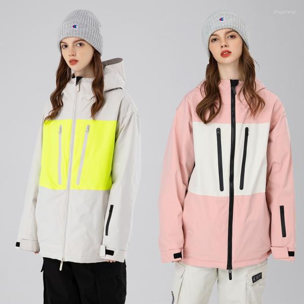 Vestes de Ski hiver chaud femme veste de Snowboard Sport en plein air hommes manteaux de Ski à capuche coupe-vent femme survêtement montagne homme vêtements d'extérieur