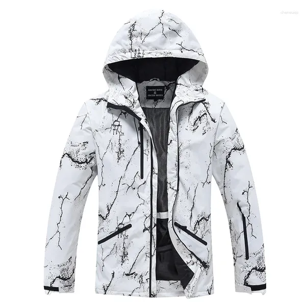 Vestes de ski veste de ski de vent étanche blanche d'hiver pour hommes et femmes Snowboard Vêtements de neige chauds en plein air