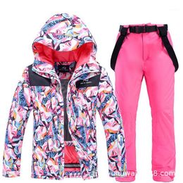Ski Jackets Femmes Ski costume hiver extérieur coupe-vent imperméable respirant chaud Snowboard femme épaissir veste et pantalon Snowsuit