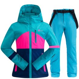 Vestes de ski femmes costume hiver extérieur épais chaud coupe-vent imperméable snowboard femme respirant veste pantalon Snowsui 221203