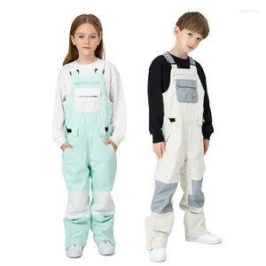 Ski -broek 2022 Kinder snowboard Winter Outdoor Waterdichte warme ski mode thermische jongens meisjes overalls sneeuwbroek