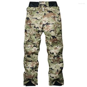 Ski -broek -30 warme mannen Sneeuwriem camo snowboarden broek 10k waterdichte winddichte winter slabbetjes ski plus maat AL014