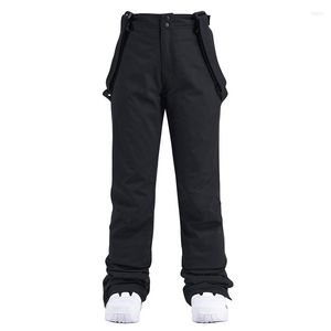 Pantalones de esquí -30 Cálido Unsex Mujeres Nieve Esquí Hombres Invierno Deportes al aire libre Cinturón Pantalones de snowboard Pantalones impermeables a prueba de viento 012